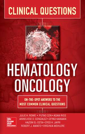 Hematology-Oncology Clinical Questions de Julie Rowe