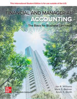 Financial & Managerial Accounting ISE de Jan Williams