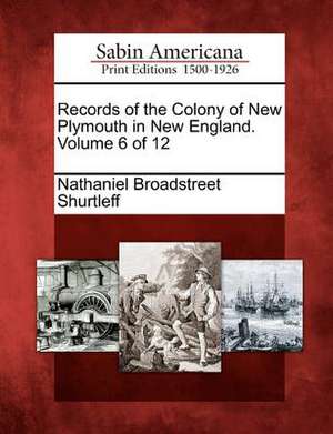 Records of the Colony of New Plymouth in New England. Volume 6 of 12 de Nathaniel Broadstreet Shurtleff