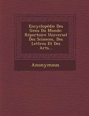 Encyclopedie Des Gens Du Monde de Anonymous