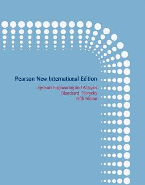 Blanchard, B: Systems Engineering and Analysis