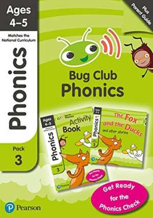 Bug Club Phonics Learn at Home Pack 3, Phonics Sets 7-9 for ages 4-5 (Six stories + Parent Guide + Activity Book) de Emma Lynch