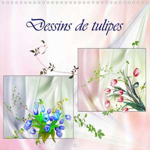 Dessins de tulipes (Calendrier mural 2020 300 × 300 mm Square) de Dusanka Djeric