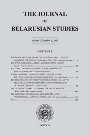 The Journal of Belarusian Studies 2015 de Ostrogorski Centre