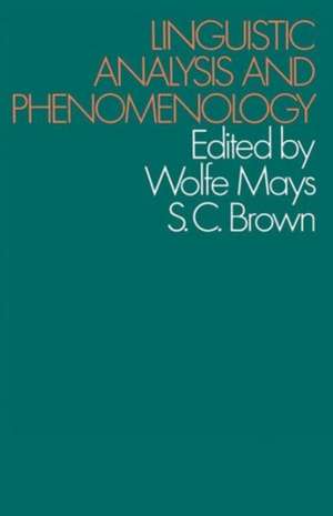 Linguistic Analysis and Phenomenology de Wolfe Mays