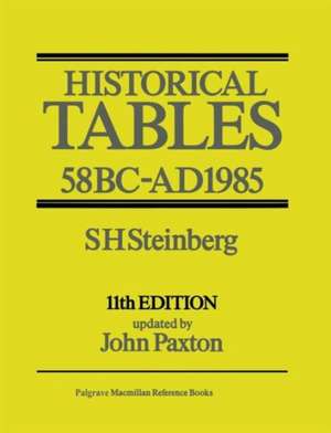 Historical Tables: 58 BC–AD 1985 de S H Steinberg