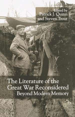 The Literature of the Great War Reconsidered: Beyond Modern Memory de P. Quinn