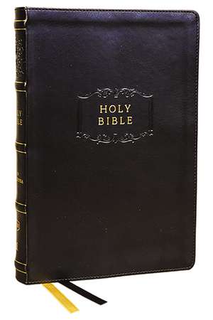 KJV Holy Bible with Apocrypha and 73,000 Center-Column Cross References, Black Leathersoft, Red Letter, Comfort Print: King James Version de Thomas Nelson