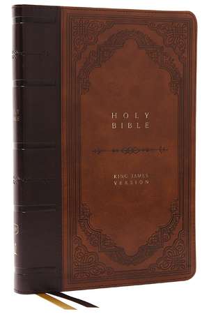 KJV Holy Bible: Giant Print Thinline, Brown Leathersoft, Red Letter, Comfort Print (Thumb Indexed): King James Version (Vintage) de Thomas Nelson