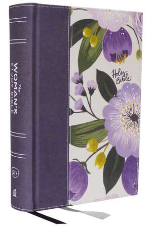 KJV, The Woman's Study Bible, Purple Floral Cloth over Board, Red Letter, Full-Color Edition, Comfort Print (Thumb Indexed): Receiving God's Truth for Balance, Hope, and Transformation de Dorothy Kelley Patterson