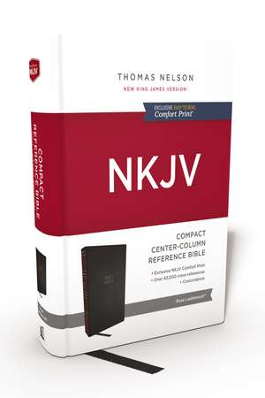 NKJV, Compact Center-Column Reference Bible, Hardcover, Red Letter, Comfort Print de Thomas Nelson