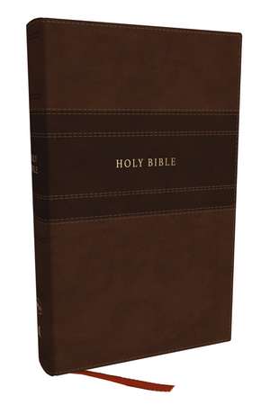 NKJV Personal Size Large Print Bible with 43,000 Cross References, Brown Leathersoft, Red Letter, Comfort Print (Thumb Indexed) de Thomas Nelson