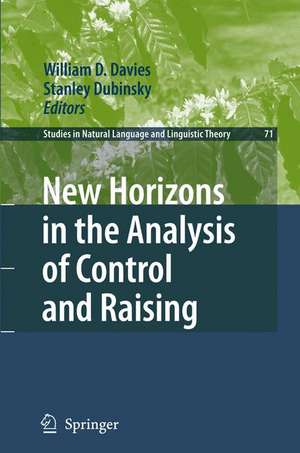 New Horizons in the Analysis of Control and Raising de William D. Davies