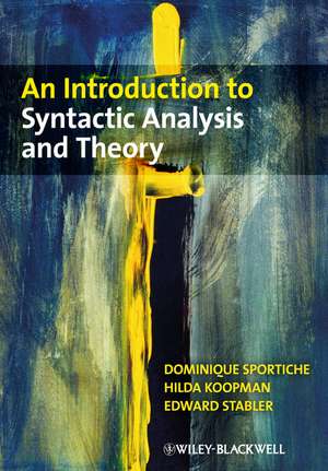 An Introduction to Syntactic Analysis and Theory de D Sportiche