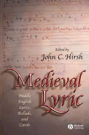 Medieval Lyric de Hirsh