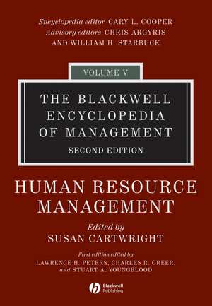 The Blackwell Encyclopedia of Management – Human Resource Management V 5 2e de S Cartwright