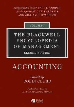 The Blackwell Encyclopedia of Management – Accounting V I 2e de N Brennan