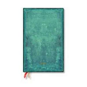 Paperblanks 2025 Weekly Planner Pacific Blue Bold Old Leather Collection 12-Month Maxi Horizontal Elastic Band 160 Pg 100 GSM