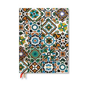 Porto (Portuguese Tiles) Ultra 12-month Day-at-a-time Hardback Dayplanner 2025 (Elastic Band Closure) de Paperblanks