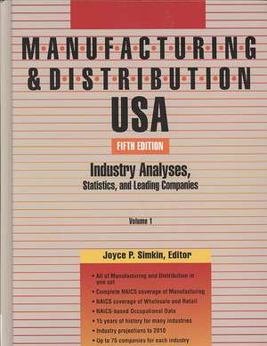 Manufacturing & Distribution USA de Gale Cengage Publishing