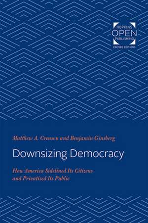 Downsizing Democracy – How America Sidelined Its Citizens and Privatized Its Public de Matthew A. Crenson