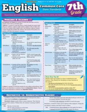 English Common Core 7th Grade de BarCharts Inc