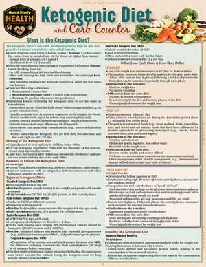 Ketogenic Diet & Carb Counter: A Quickstudy Laminated Reference Guide de Allison Goldstein