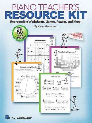 Piano Teacher's Resource Kit: Reproducible Worksheets, Games, Puzzles, and More! de Karen Harrington