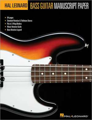 Bass Guitar Manuscript Paper de Hal Leonard Corp