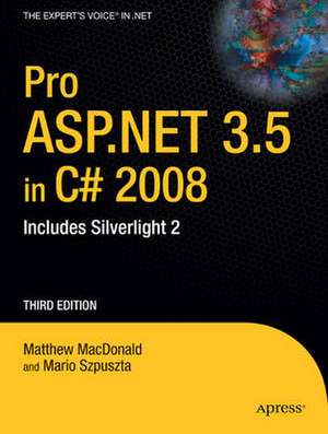 Pro ASP.Net 3.5 in C? 2008 de Matthew MacDonald