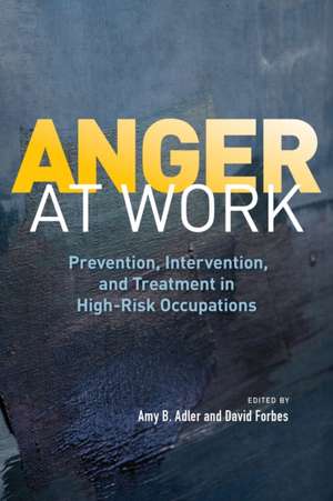 Anger at Work: Prevention, Intervention, and Treatment in High-Risk Occupations de Amy B. Adler