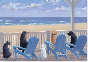 Dogs on Deck Chairs Note Cards [With 15 Designer Envelopes] de Inc Peter Pauper Press