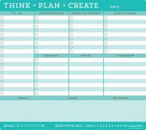 Think Plan Create Mousepad - Note Pad (60 Sheets) de Inc Peter Pauper Press