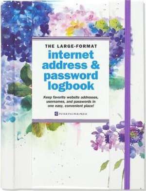 Hydrangeas Large-Format Internet Address & Password Logbook de Inc Peter Pauper Press