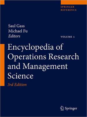 Encyclopedia of Operations Research and Management Science de Saul I. Gass