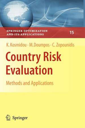 Country Risk Evaluation: Methods and Applications de Kyriaki Kosmidou