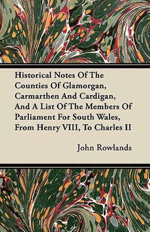 Historical Notes Of The Counties Of Glamorgan, Carmarthen And Cardigan, And A List Of The Members Of Parliament For South Wales, From Henry VIII, To Charles II de John Rowlands