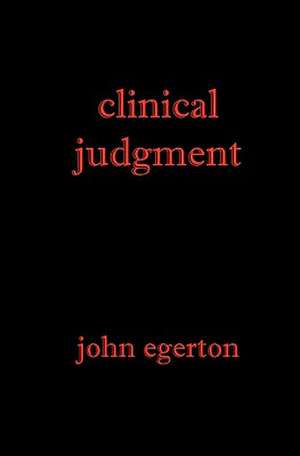 Clinical Judgment: Twenty Five Years Working in Maximum Security Prisons an Officers Account de John Egerton