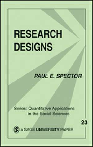 Research Designs de Paul E. Spector