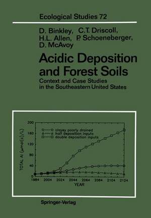 Acidic Deposition and Forest Soils: Context and Case Studies of the Southeastern United States de Dan Binkley