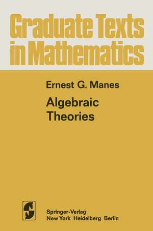 Algebraic Theories de E.G. Manes