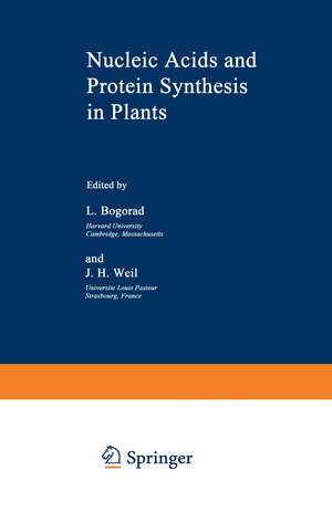 Nucleic Acids and Protein Synthesis in Plants de L. Bogorad