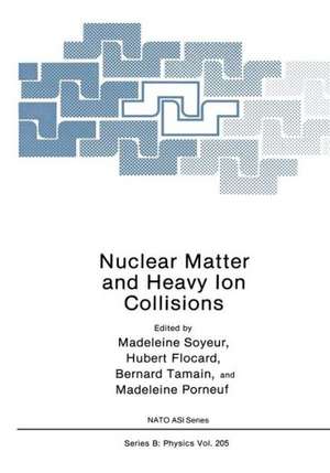 Nuclear Matter and Heavy Ion Collisions de Madeleine Soyeur