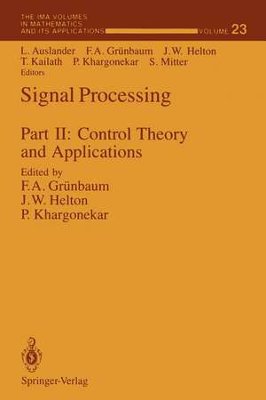 Signal Processing: Part II: Control Theory and Applications de Louis Auslander