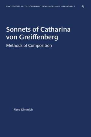 Sonnets of Catharina Von Greiffenberg de Flora Kimmich