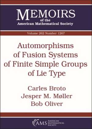 Automorphisms of Fusion Systems of Finite Simple Groups of Lie Type de Bob Oliver