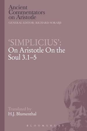 Simplicius': On Aristotle On the Soul 3.1-5 de H.J. Blumenthal