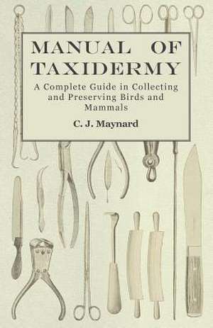 Manual of Taxidermy - A Complete Guide in Collecting and Preserving Birds and Mammals de C. J. Maynard