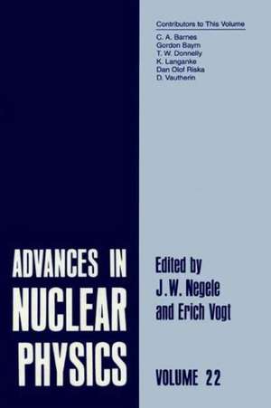 Advances in Nuclear Physics de J. W. Negele