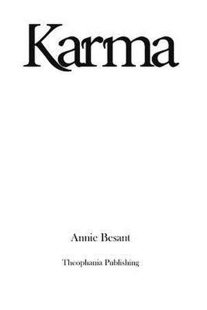 Karma de Annie Wood Besant